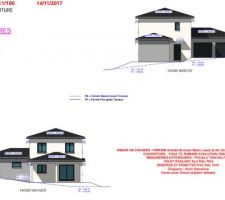 Plans d'exécution. Façade et toiture