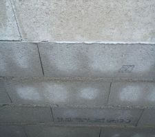 Joint parpaing et ciment sous planelles