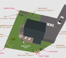 Plan d'aménagement du jardin - détails et plantations