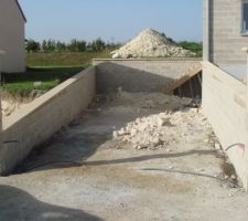 Vus de face des murs de soutènement de terre