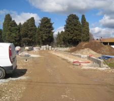 Travaux du lotissement vus depuis l'entr&eacute;e