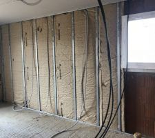 Le doublage des murs extérieurs.