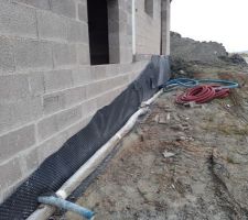 Préparation du drainage + delta MS façade Sud-Est