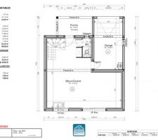 Plan du RDC avec garage intégré