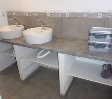 Meuble vasque dans la salle de bain
