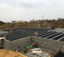 Préparation pour la pose de la dalle