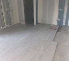 Carrelage pièce à vivre presque terminé