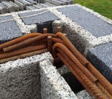 Mise en place des armatures de tête de mur