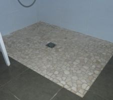 Sol de la douche, on a pas mis de separation pour l'instant....