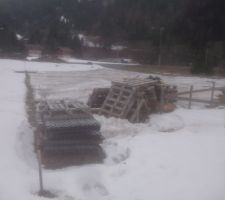 La neige s'éternise, elle a bien fondu la semaine dernière, mais j'accélère la fonte en épandant des cendres de mon poêle, comme le faisaient les agriculteurs en montagne à l'époque des hivers neigeux et du chauffage à la cuisinière à bois (baisse de l'albédo, fonte rapide).