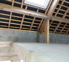 Maison Hors d'eau :)
Vue sur future mezzanine - vélux donnant sur la façade avant (Est)
