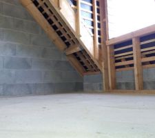 Maison Hors d'eau :)
Vue sur future chambre au dessus du garage - lucarne donnant sur façade avant (Est)
