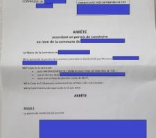 Permis de construire favorable a la demande