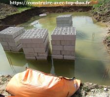 Chantier TOP DUO AST abandonné et noyé dans 40 cm d'eau