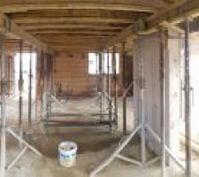 Vue int&eacute;rieur du RDC avant coulage dalle du 1er