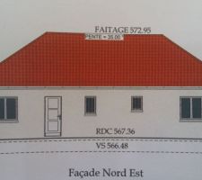 Plan vue façade avant maison "Aubetière"