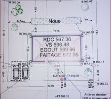 Plan terrain et implantation maison "Aubetière"