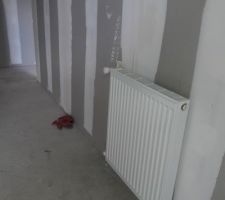 Pose radiateur étage  mezzanine
