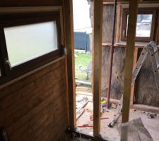 Démontage du mur pour remplacer la lisse basse