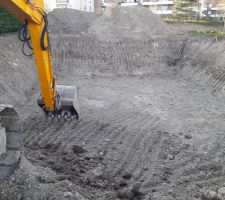 Démarrage des travaux - Vue face au terrain.