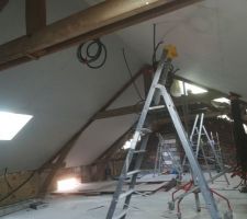 Pose des rampants en placo