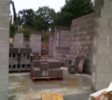 El&eacute;vation des murs rdc: salon s&eacute;jour