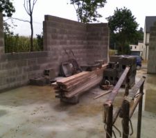 El&eacute;vation des murs rdc: vue int&eacute;rieure