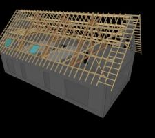 Aperçu plan 3D charpente .

'fermes en chêne'