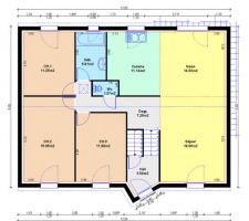 Plan initial de la maison fonctionnelle 1 de chez maison batigere