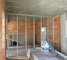 Vue de la future cloison du garage
