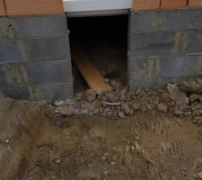 Pr&eacute;paration de la courette anglaise