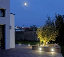 éclairage terrasse de nuit