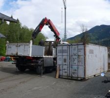 Chargement du container chez mon terrassier