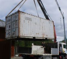 Chargement du container chez mon terrassier