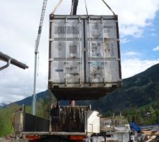 Chargement du container chez mon terrassier