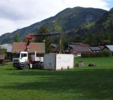 Arrivée du container.