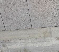 Fissure vu du rez-de-chaussée, hourdis fissuré.