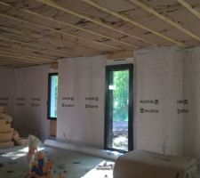 Isolation du plafond et mise en place de la membrane