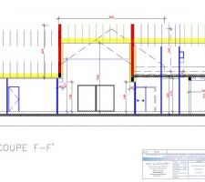 Photo coupe placo et isolation pour plan de charpente.