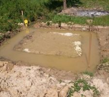 Les semelles de l'abris de jardon sous l'eau pendant plusieurs semaines
