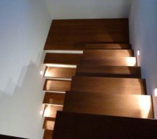 Exemple spots dans les escaliers