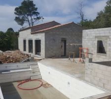 Terrasses espace piscine.