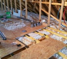 Réalisation du plancher de l'étage.
On avance doucement.