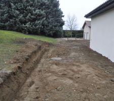 Fouilles pour fondations mur