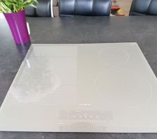 Plaque induction Siemens, avec maxi zone a gauche (détecté automatiquement la taille de votre casserole) et 2 feux standards a droite