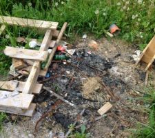 Détritus sur le chantier