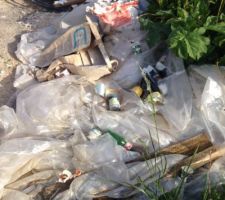 Détritus sur le chantier