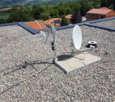 Installation Antenne TNT et parabole avec support toit terrasse