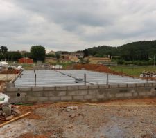 Poutrelles et hourdis sur la partie maison