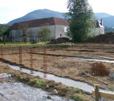 Coulage des fondations et mise en place des ferraile